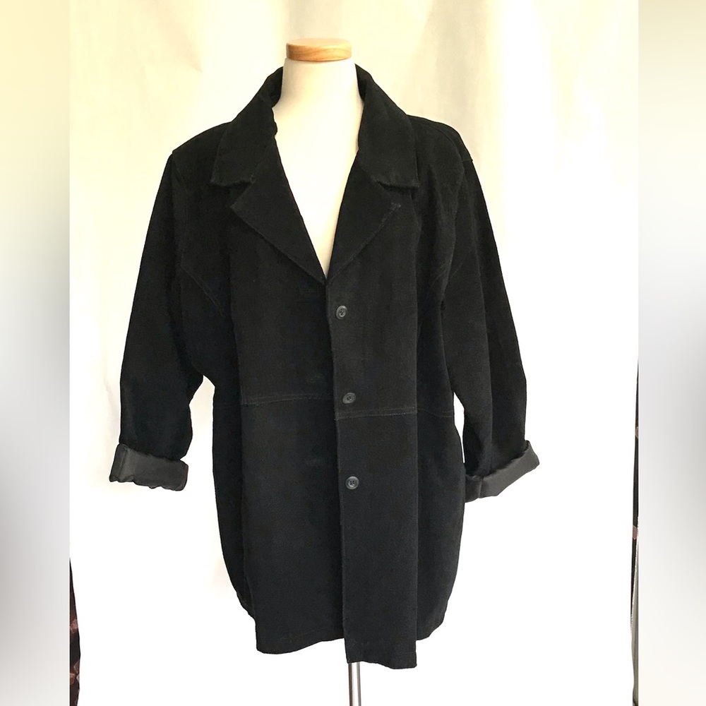 Black leather coat